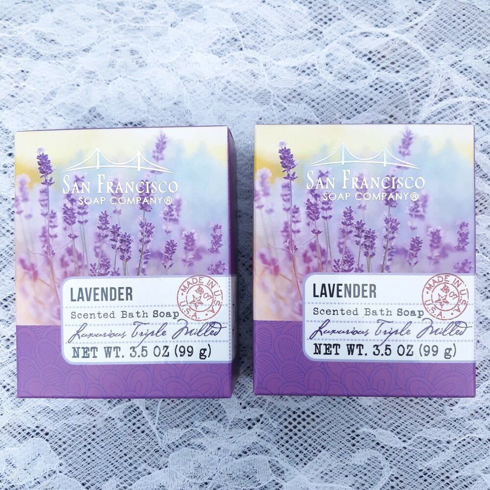 3 Discontinued San Francisco Soap Company Lavender Floral Bar Set 722030525000 - Picture 5 of 11